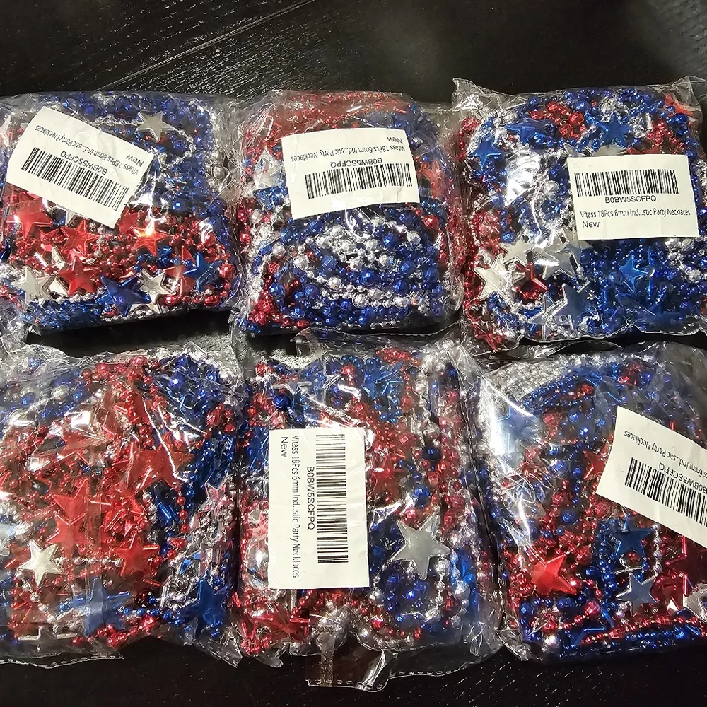 4th of July Necklace Beads
